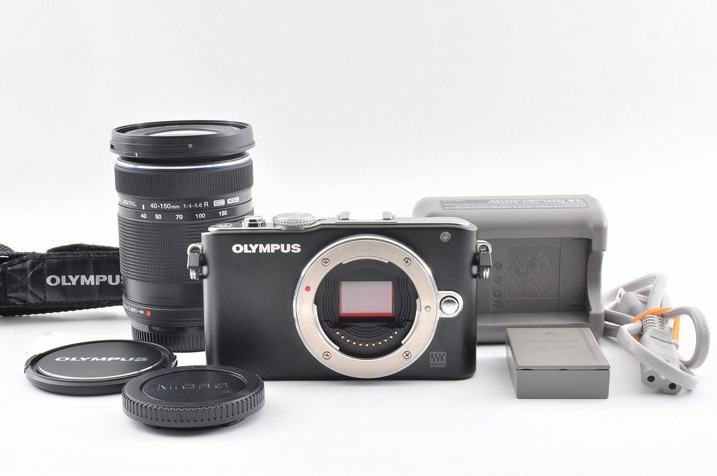 Olympus PEN Lite E-PL3 ブラック＋M.Zuiko 40-150mm R 望遠レンズ
