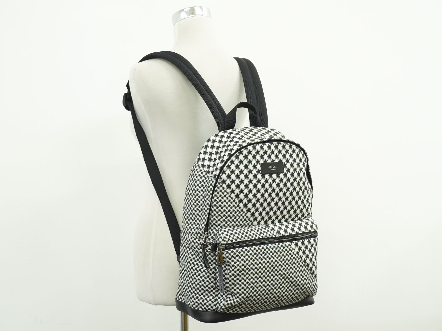 本物 ジミーチュウ JIMMY CHOO ウィルマー ハウンドトゥース リュック