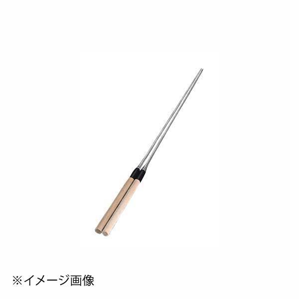 【新品】ステンレス マナ箸(盛箸) 210mm 白木柄盛箸(水牛桂柄付)