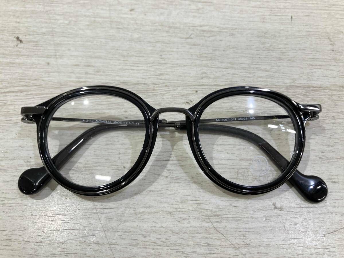 通年 MONCLER モンクレール アイウェア 伊達めがね 眼鏡 アイコンロゴメタル 45▫︎21145 ブラック