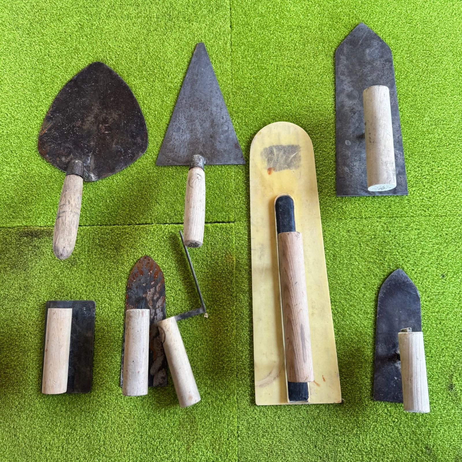 左官 コテ（鏝）まとめ売り 8点セット☆複数種類☆中古/DIY/職人予備用 