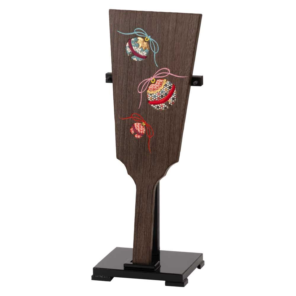 羽子板飾り・大 鈴の木目込み細工 スタンド付き 売れ筋 桐製・時代仕上