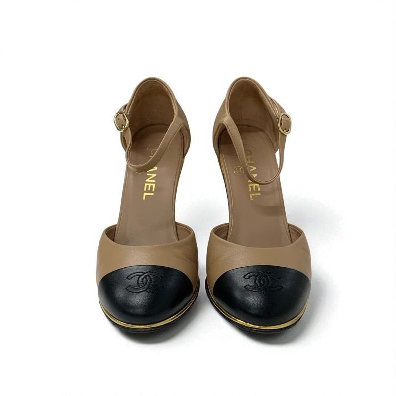 シャネル CHANEL パンプス 靴 シューズ レザー ブラウン ブラック ココ