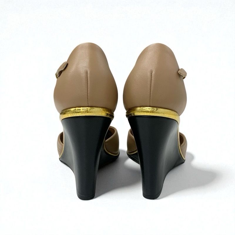 シャネル CHANEL パンプス 靴 シューズ レザー ブラウン ブラック ココ