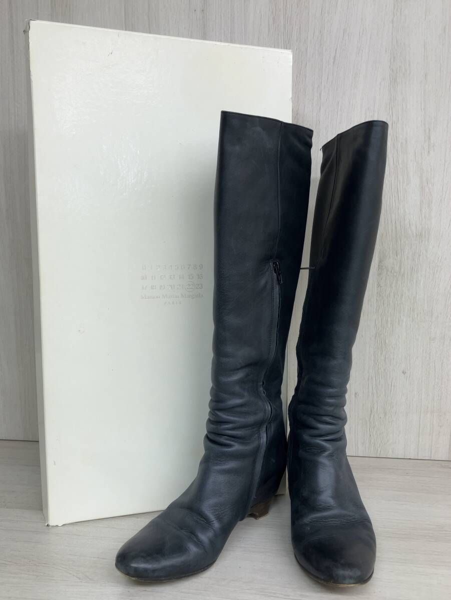 Maison Margiela メゾンマルジェラ ロングブーツ ライン22 [S38WW0146] ブラック レザー レディース [37/約24.0cm] 箱あり【使用感多め】
