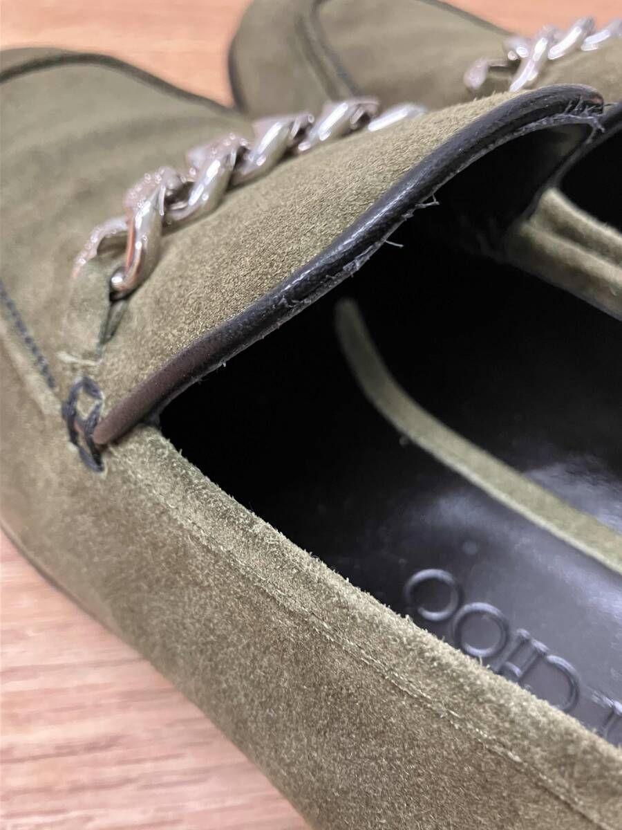 ★JIMMY CHOO チェーンローファー グリーン ジミーチュウ 42.5