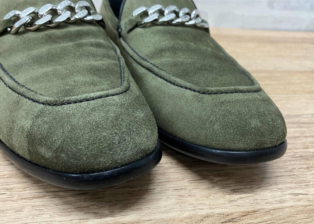 ★JIMMY CHOO チェーンローファー グリーン ジミーチュウ 42.5