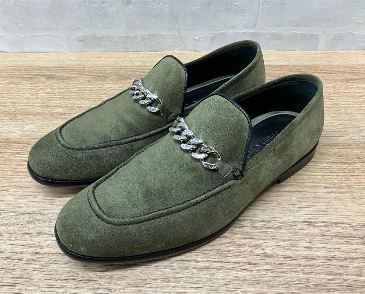 ★JIMMY CHOO チェーンローファー グリーン ジミーチュウ 42.5