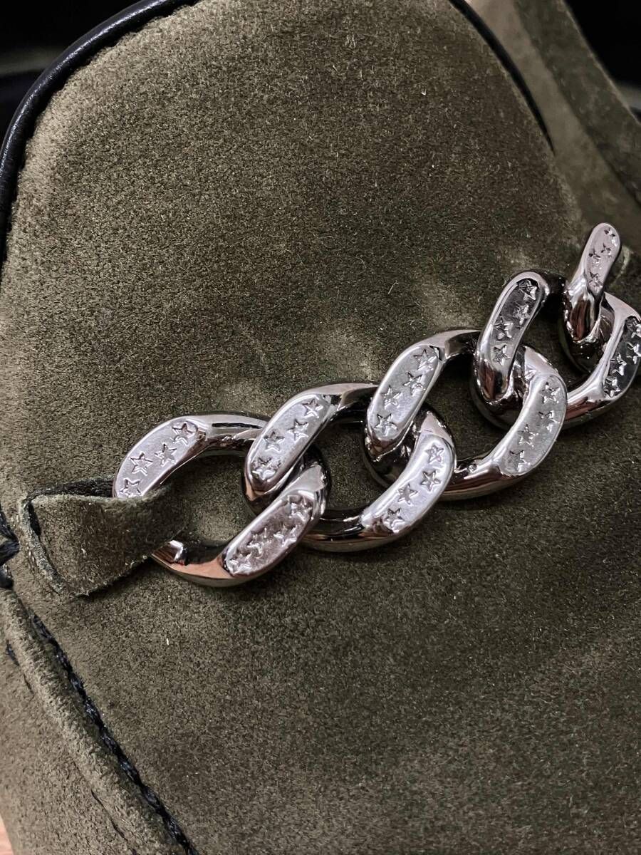 ☆JIMMY CHOO チェーンローファー グリーン ジミーチュウ 42.5 - メルカリ