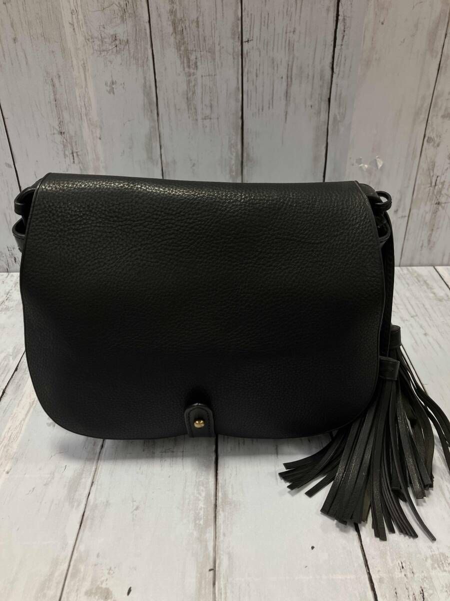 POLO RALPH LAUREN レザーショルダーバッグ タッセル