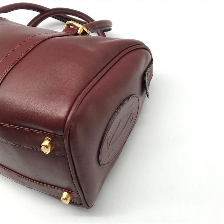 良品 Cartier カルティエ マストライン レザー ボストン ハンド バッグ