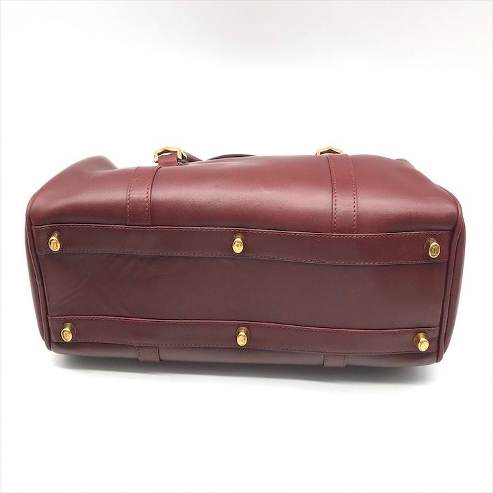 良品 Cartier カルティエ マストライン レザー ボストン ハンド バッグ