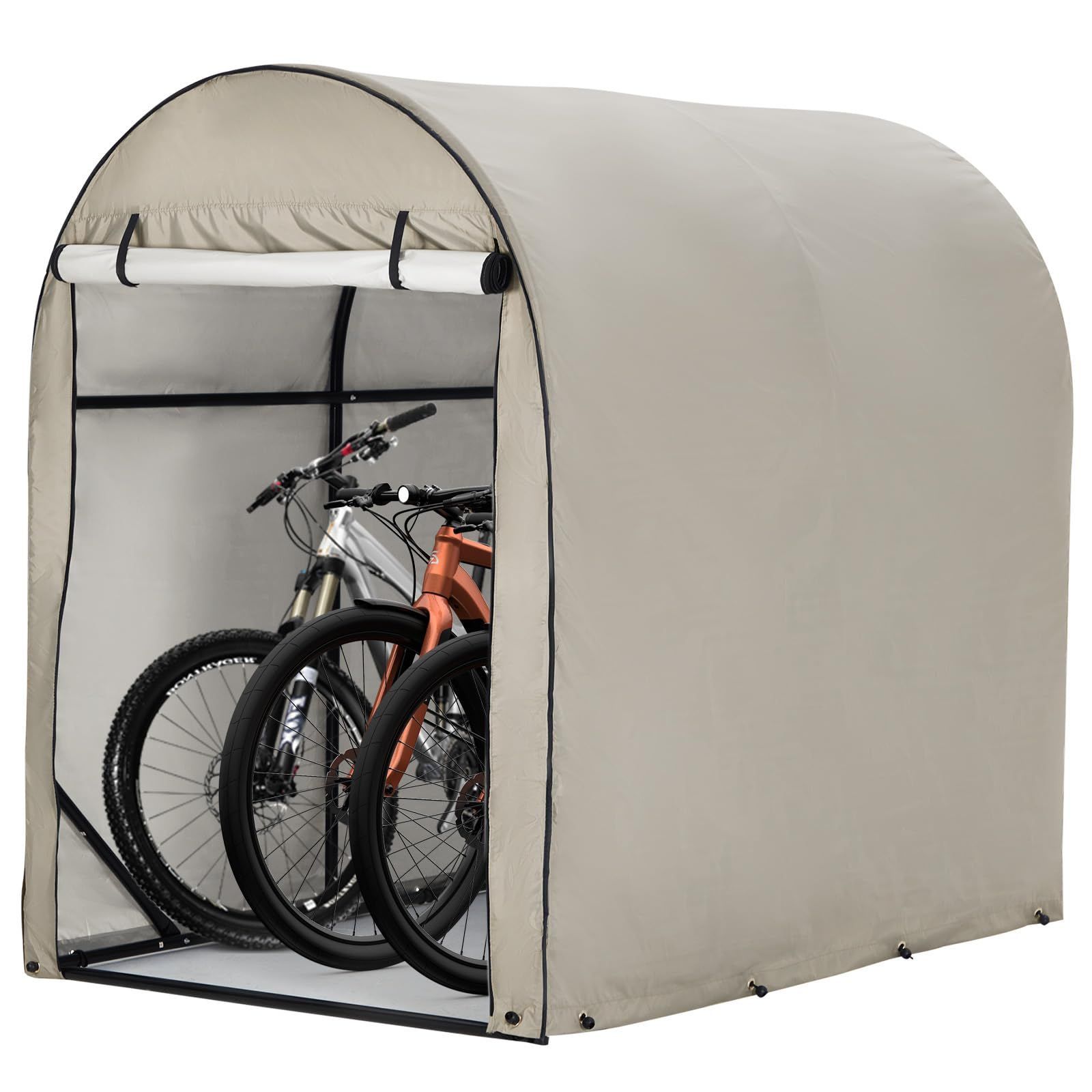ガービー Garvee サイクルハウス ガレージ 頑丈 防水 2台用 サイクルポート 自転車テント 収納 梅雨対策 カーキ色
