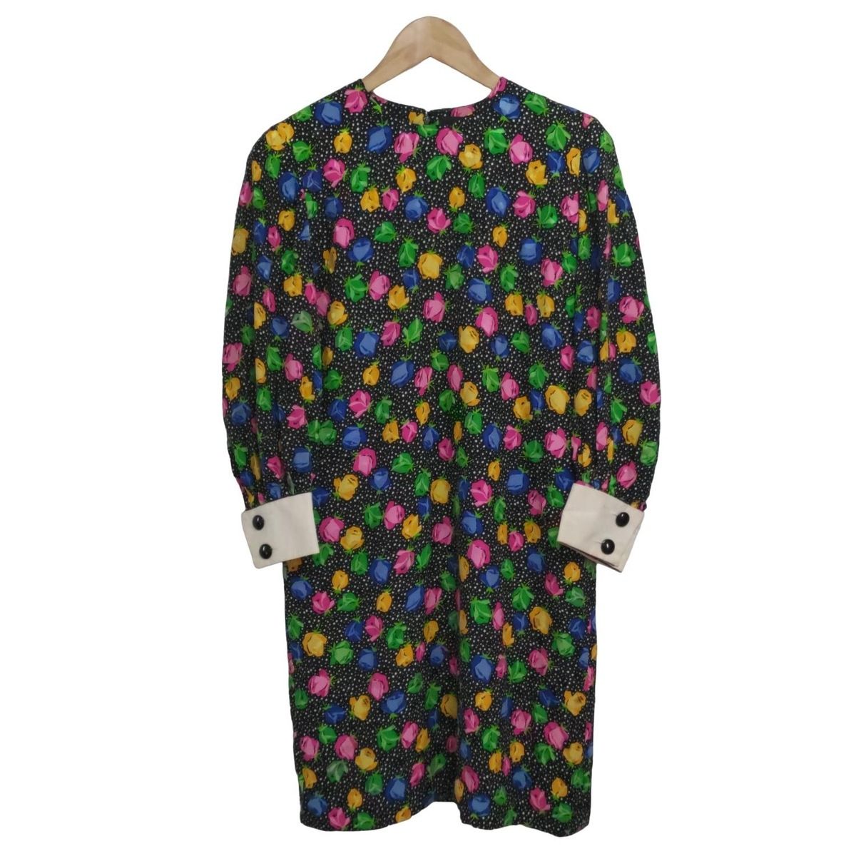 【Akris】アクリス　長袖ワンピース AKRIS(アクリス) ワンピース サイズF 40 レディース - 黒×ピンク