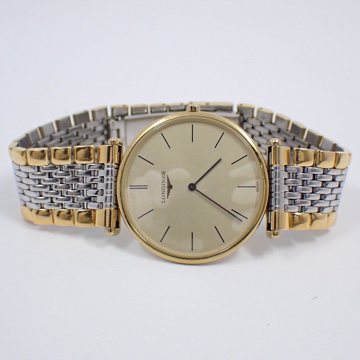 ロンジン グランドクラシック クォーツ メンズ 腕時計 コンビ ゴールド
