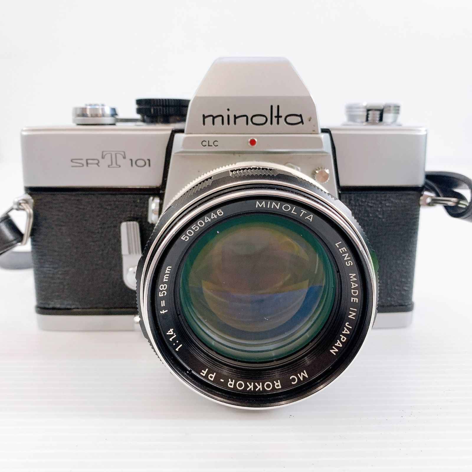 H 141 MINOLTA SR T 101 フィルムカメラ MC ROKKOR PF 58 mm F 1 4 レンズ付 シルバー レンズ 明るい単焦点 35 mm一眼レフ