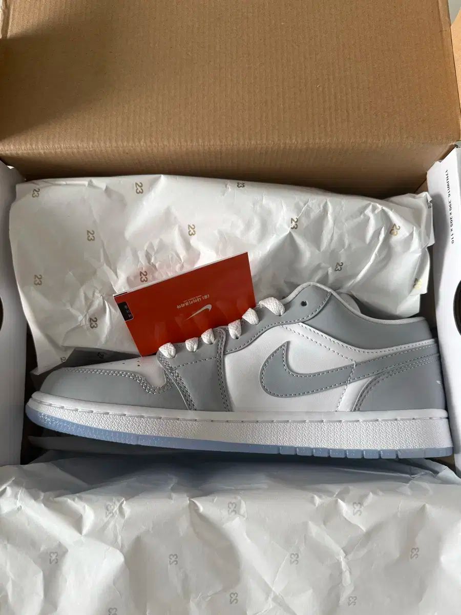 ナイキWジョーダン1 ロー 白 ウルフ グレー 260