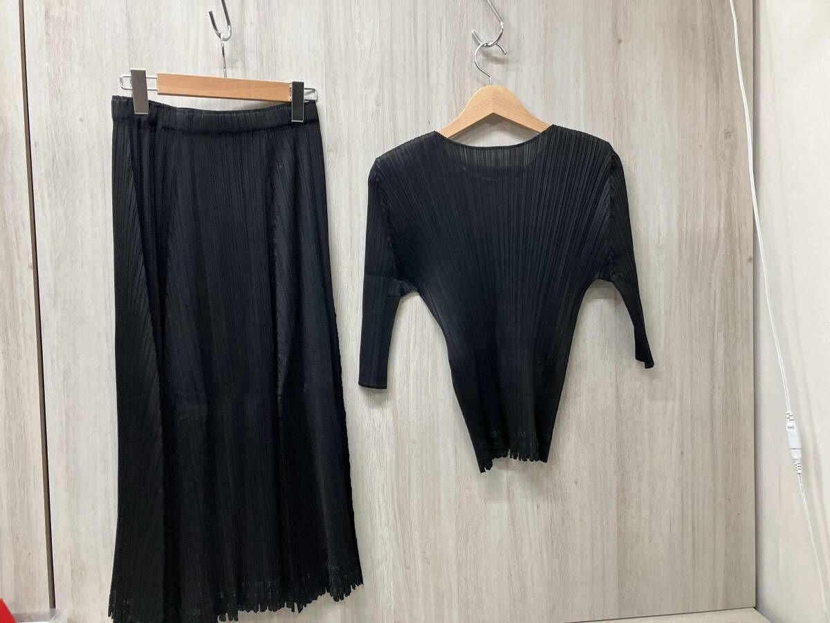 PLEATS PLEASE ISSEY MIYAKE 長袖Tシャツ カットソー PP 73-JK 721 サイズ3 スカートPP 73-JG 725 イッセイミヤケ プリーツプリーズ