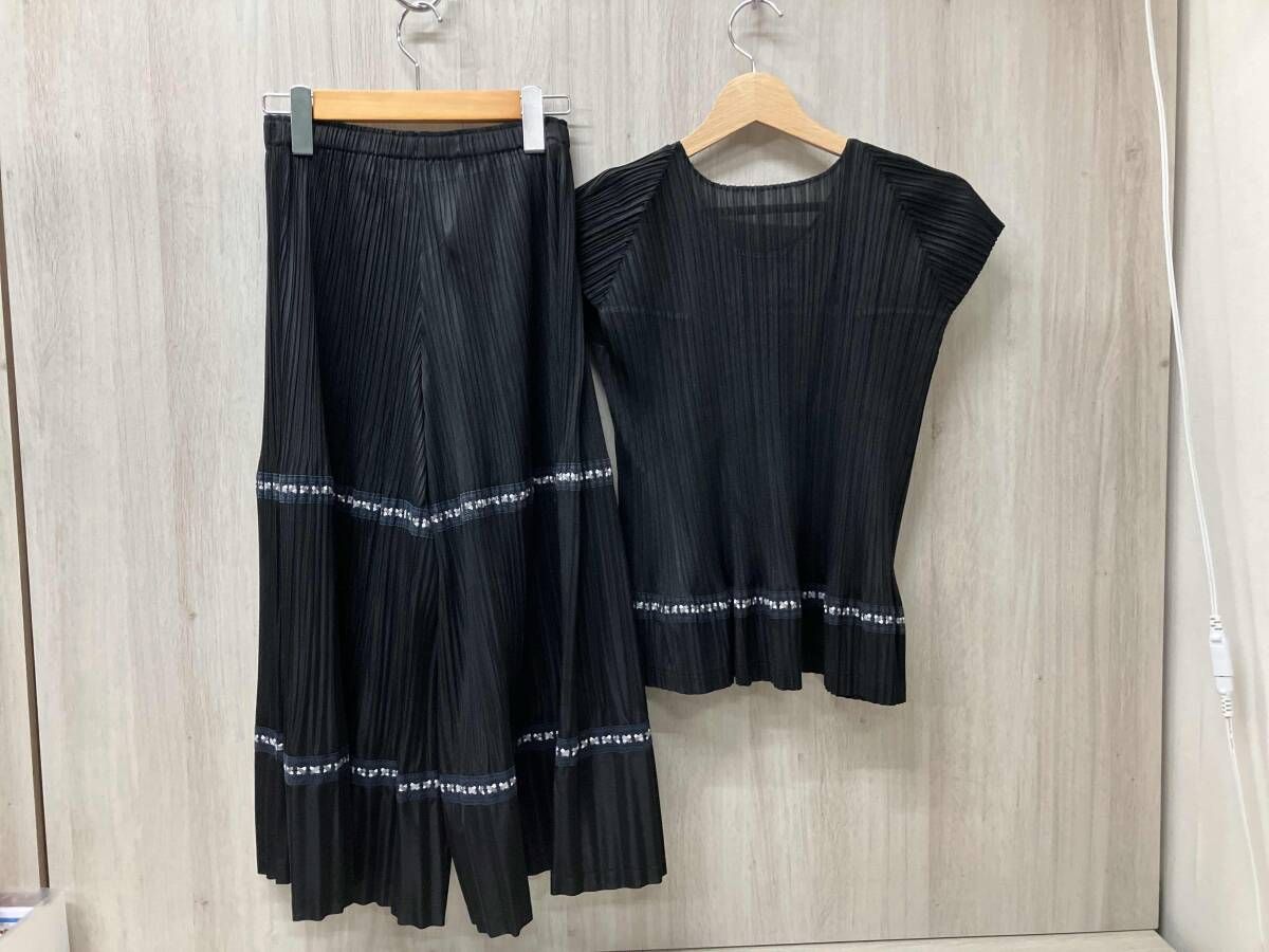 PLEATS PLEASE ISSEY MIYAKE ノースリーブワンピース PP 03-JF 571 サイズ3 パンツPP 03-JK 3 イッセイミヤケ プリーツプリーズ