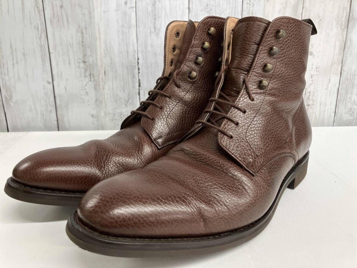 BARNEYS NEWYORK ショートブーツ バーバリーズ ニューヨーク レースアップ DAVID レザー ブラウン size 8