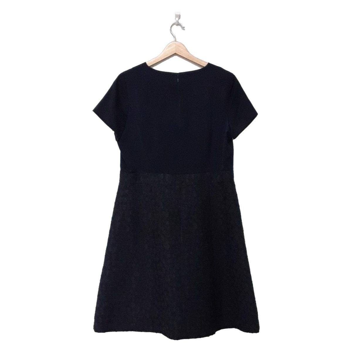 23区 ニジュウサンク ワンピース サイズ44 L レディース ダークネイビー 半袖 ひざ丈