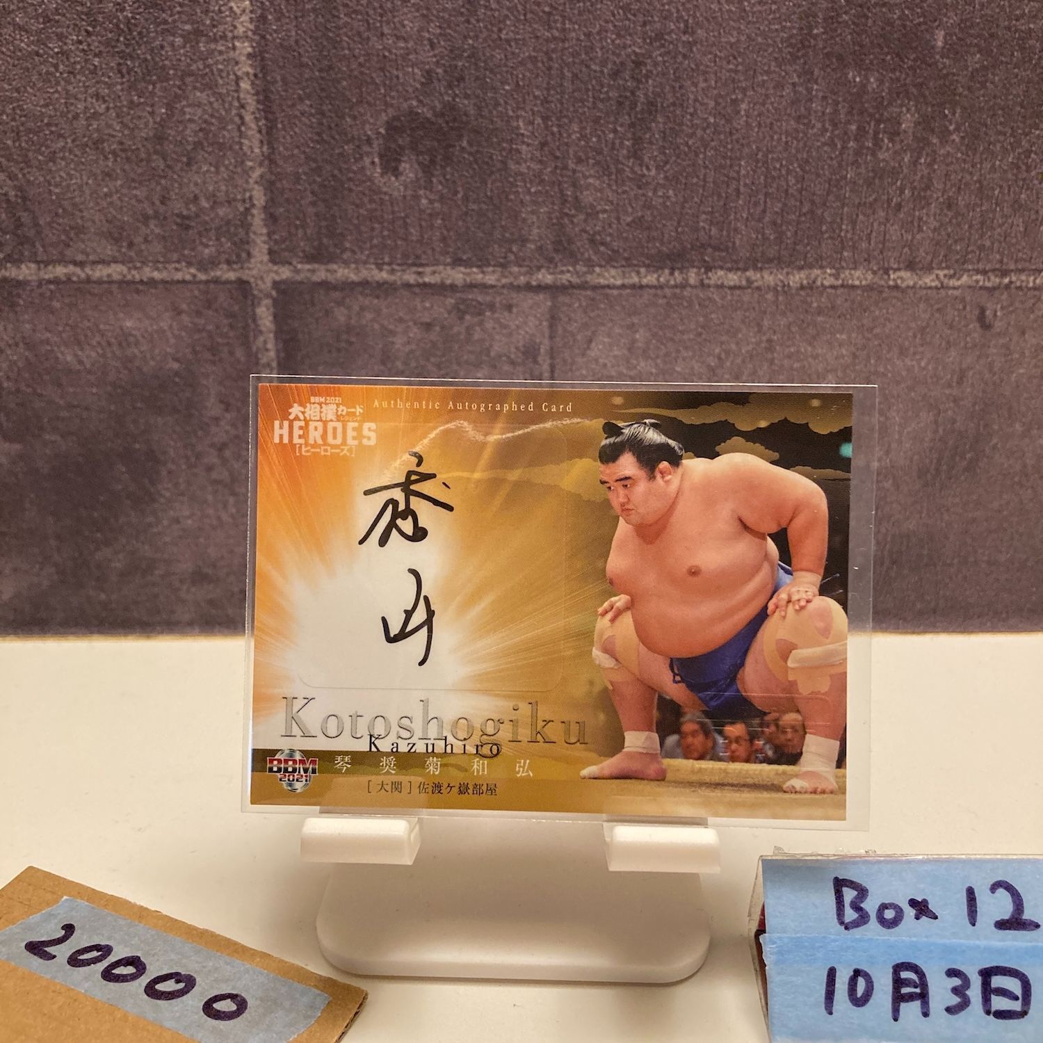 2021 BBM 琴奨菊和弘 32 55 直筆サインカード 佐渡ヶ嶽部屋 Heroes カード