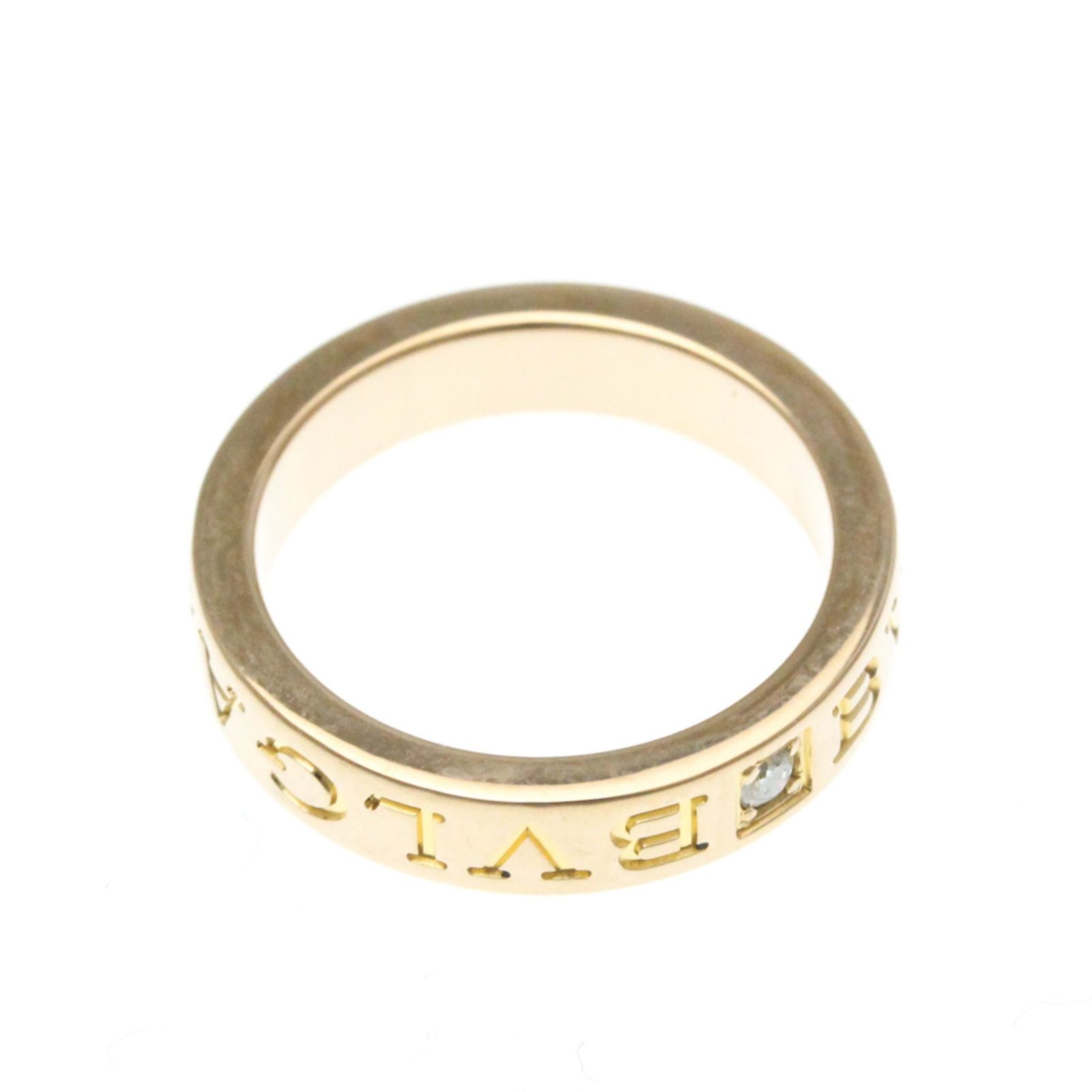 ブルガリ(Bvlgari) ダブルロゴ 1P ダイヤモンド リング K18ピンク