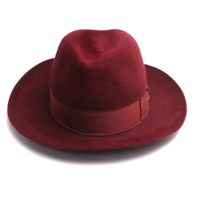 Borsalino ボルサリーノ アレッサンドリア ハット ワインレッド 60 フエルト メンズ