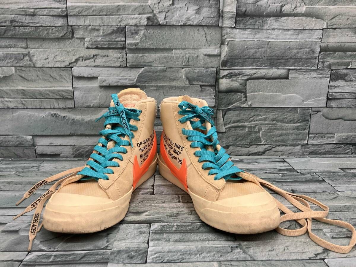 NIKE レザースニーカー ベージュ スニーカーOff-White lazer Mid