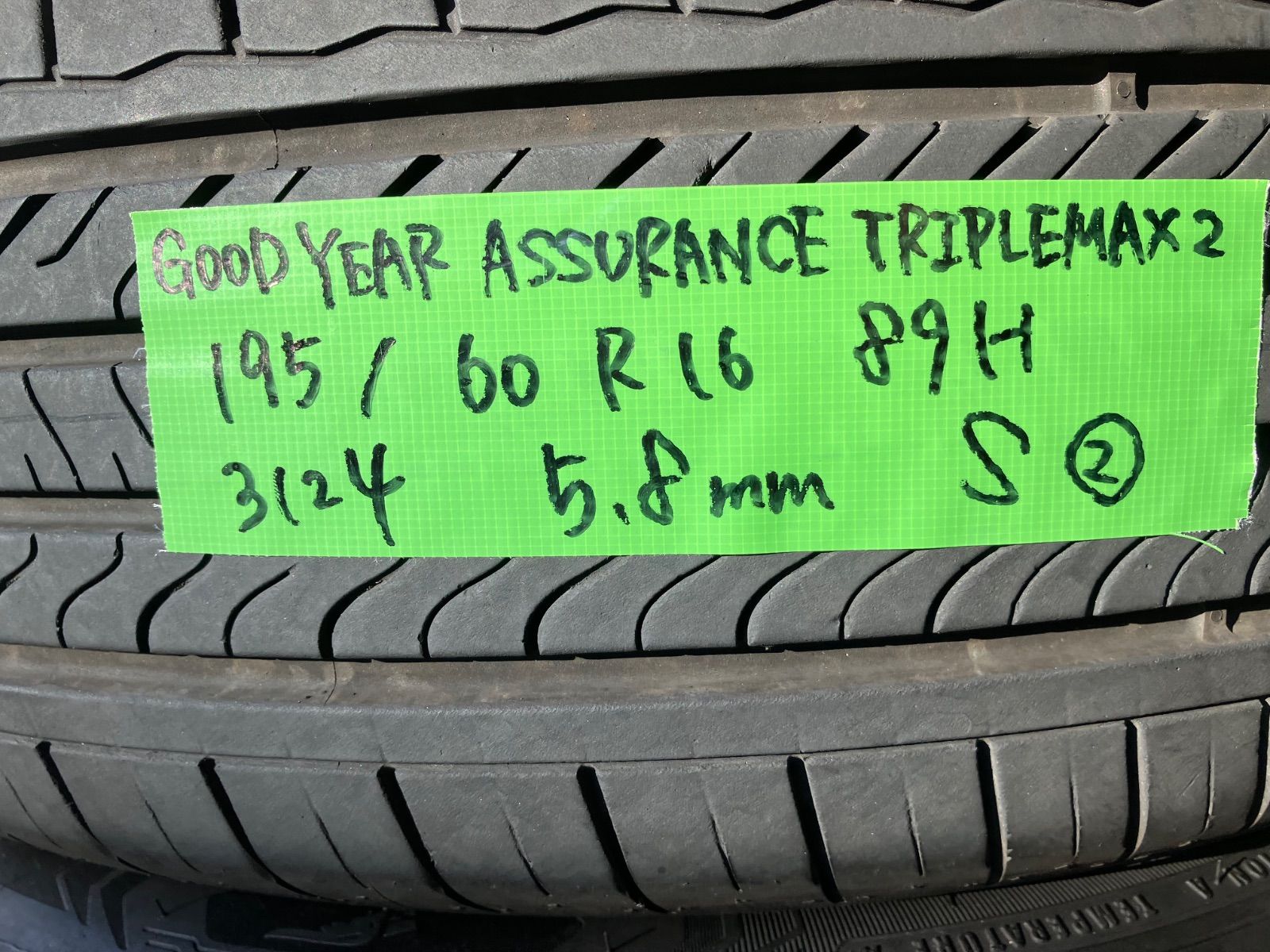 グッドイヤー,triplemax2 ，195/60R16 2本セット 楽天市場】中古タイヤ 中古 195/60R16 グッドイヤー ASSURANCE