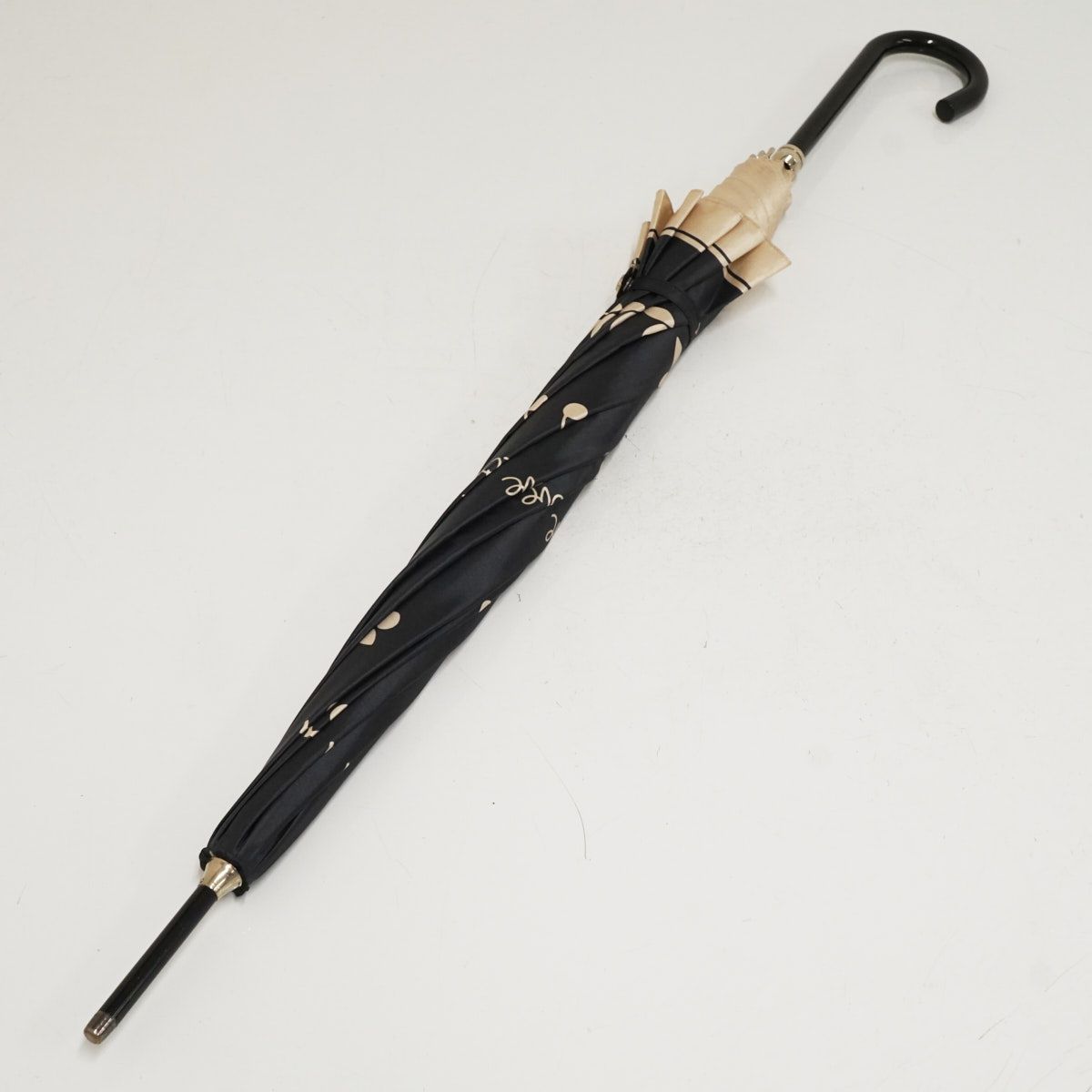 傘 YSL イヴサンローラン USED品 さくらんぼ ブラック×ベージュ