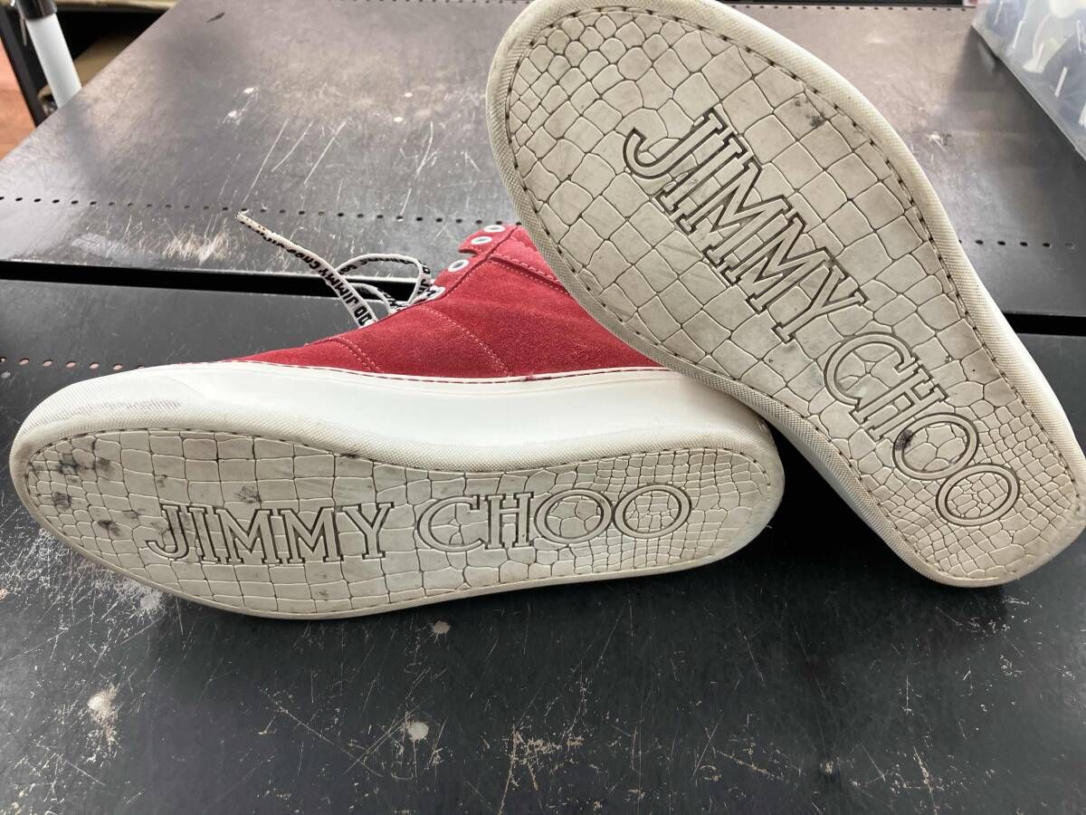  JIMMY CHOO ジミーチュウ スニーカー レッド×ホワイト サイズ24 cm レディース スニーカー 靴