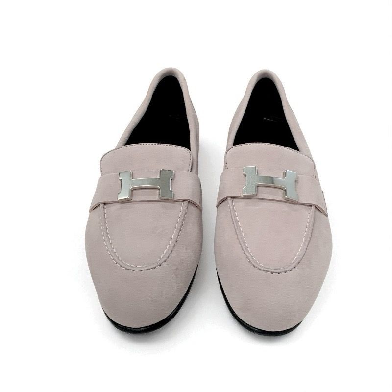 エルメス HERMES パリ ローファー 革靴 靴 シューズ スエード ピンク