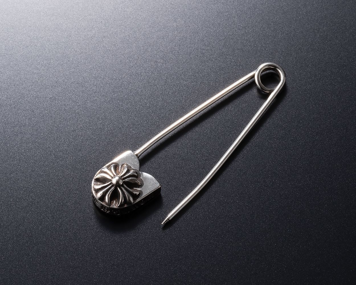 シルバー925 安全ピンブローチ クロスモチーフ ピンバッジ メンズ