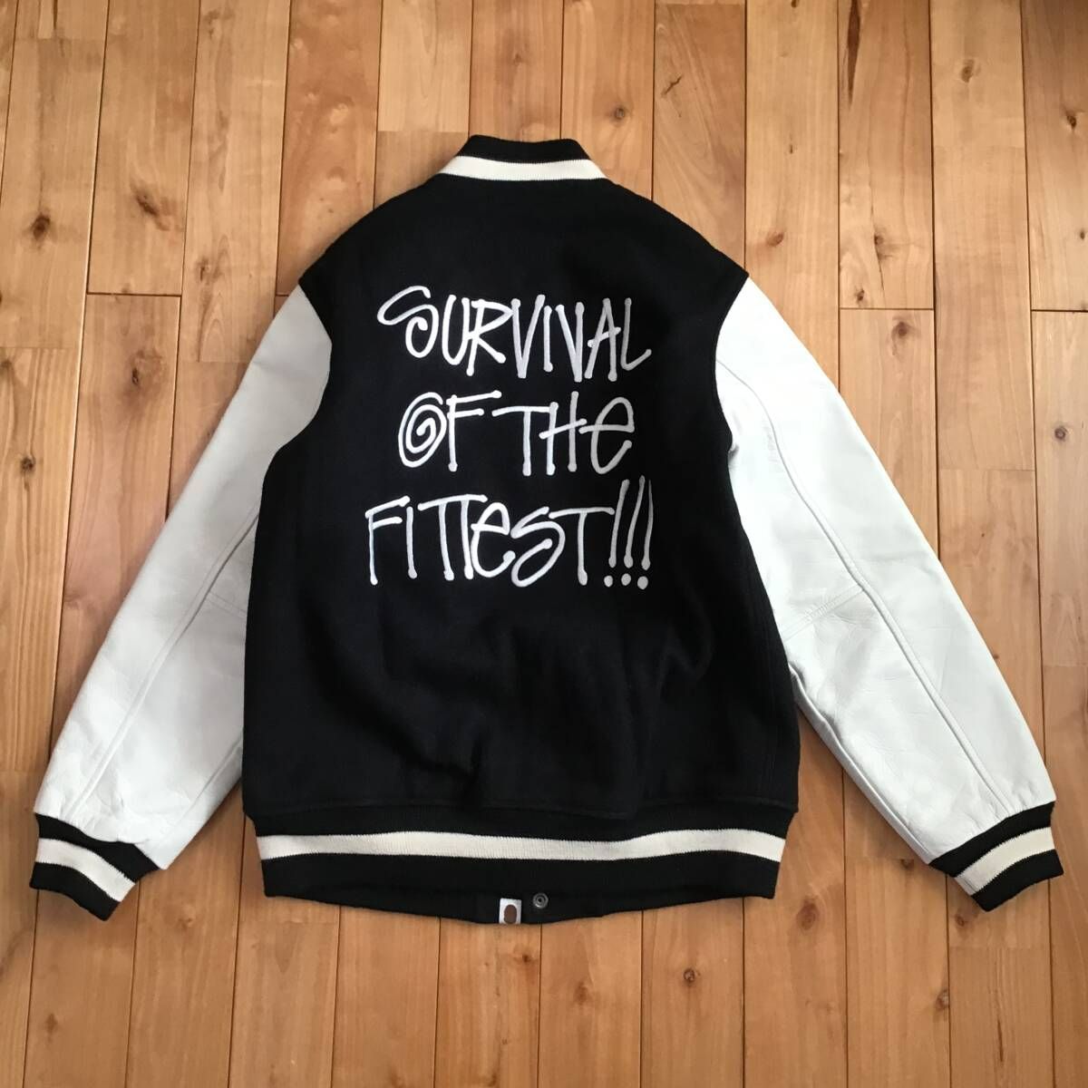 STUSSY × BAPE 袖レザー スタジャン Mサイズ a bathing ape BAPE