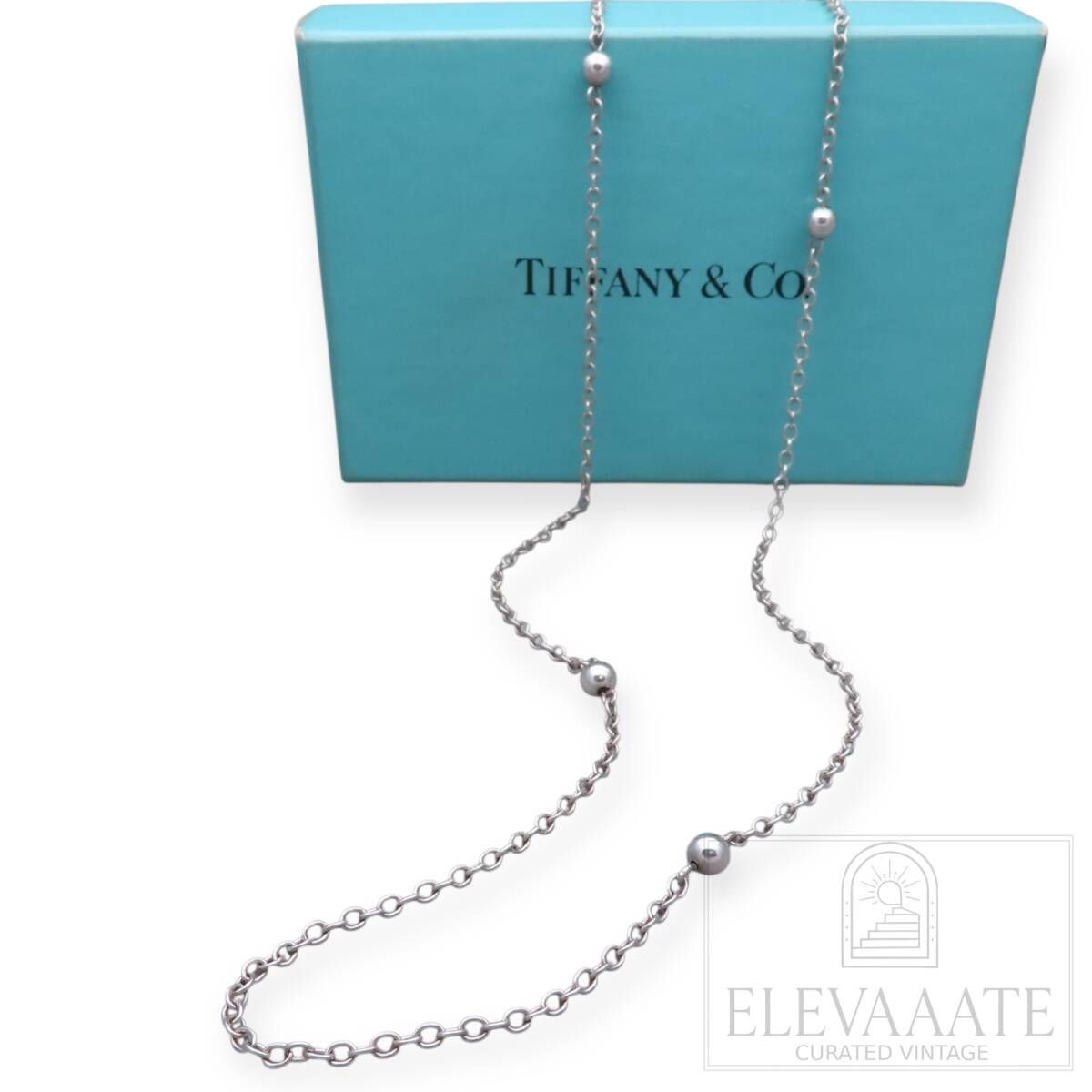 送料無料】 美品 Tiffany&Co. ティファニー ロング ボール チェーン 