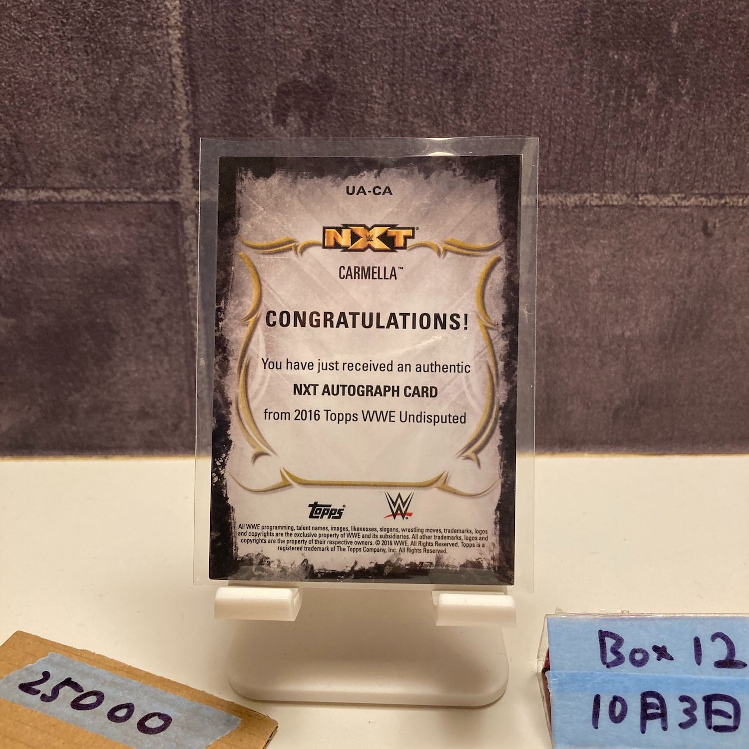 2016 Topps WWE Undisputed Carmella 08 99 直筆サインカード NXT 女子プロレス カード