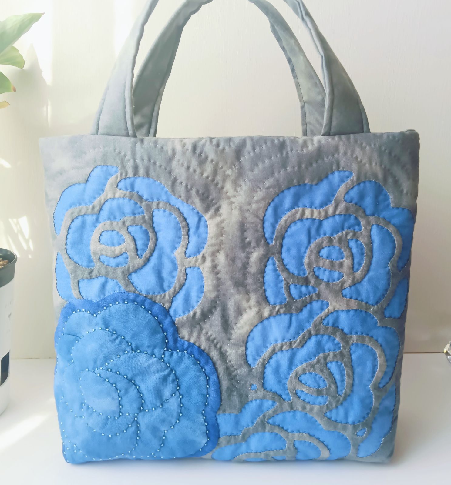 ハワイアンキルト ミニトートバッグ ロケラニブルー - メルカリ