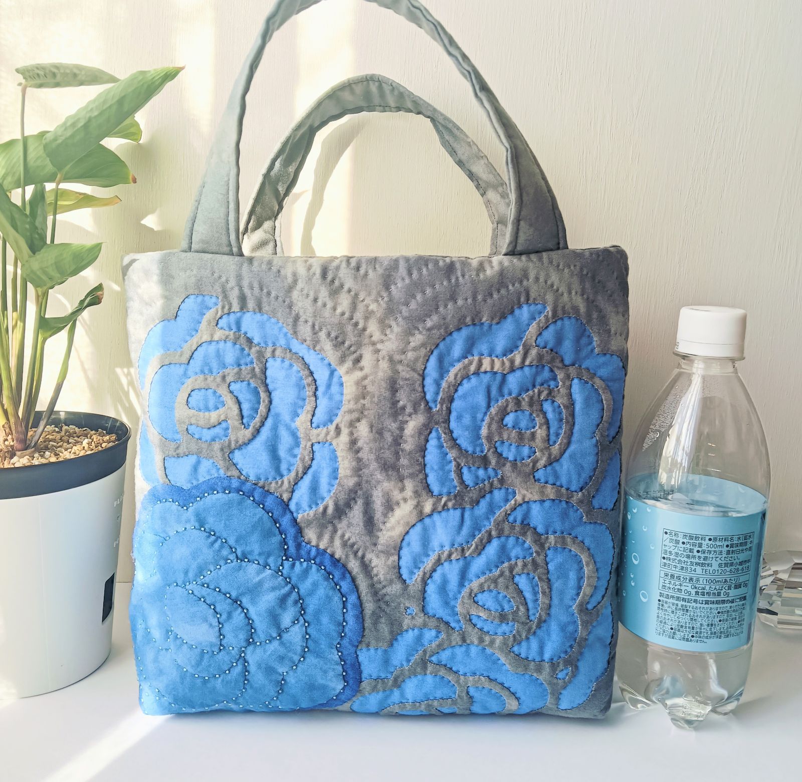 ハワイアンキルト ミニトートバッグ ロケラニブルー - メルカリ