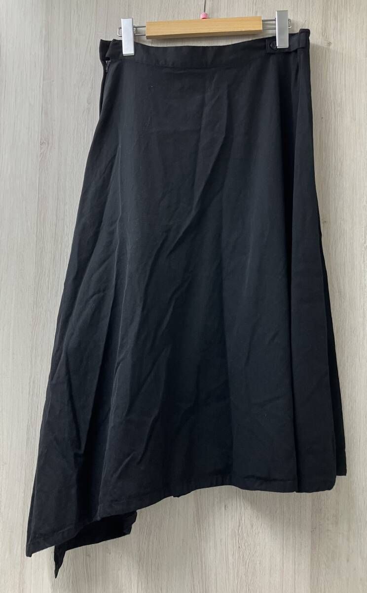 Y S ワイズ ヨウジヤマモト YC-S 08-100 ウール デザイン スカート サイズ2 ブラック