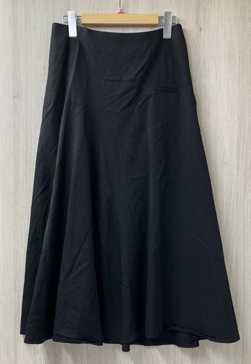 Y S ワイズ ヨウジヤマモト YE 75 141 ウール デザイン スカート サイズ38 ブラック