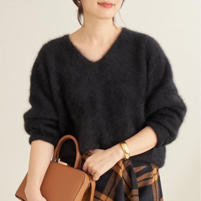 Plage プラージュ Fur V Nuance プルオーバー レディース ブラック