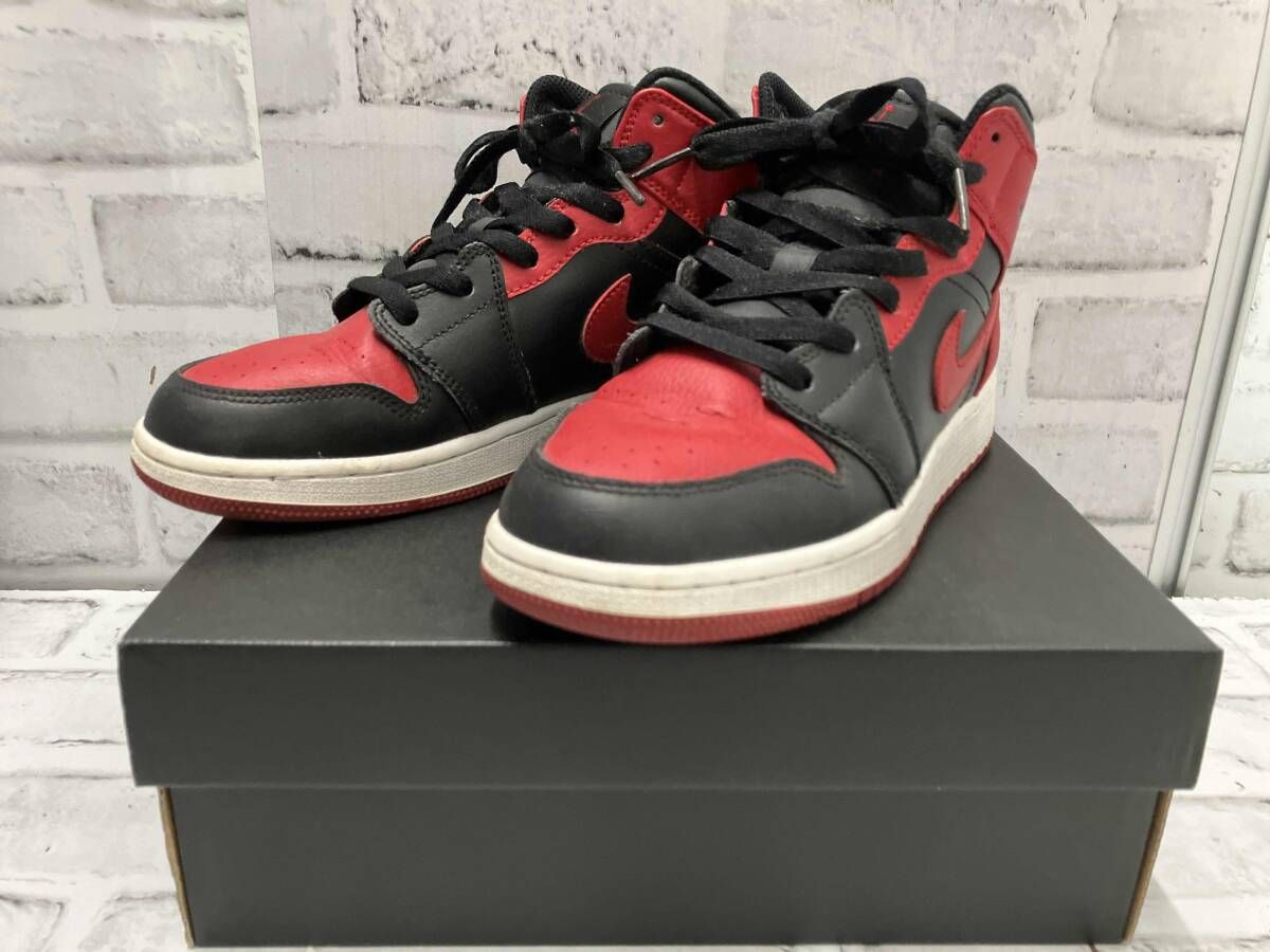 NIKE | ナイキ 554725-074 AIR JORDAN 1 MID GS サイズ23.5 レッド ブラック 箱あり