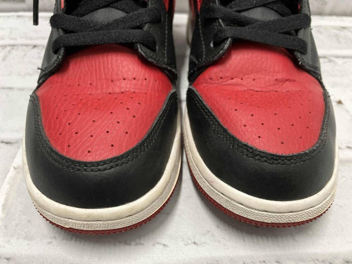 NIKE ナイキ 554725-074 AIR JORDAN 1 MID GS サイズ23.5 レッド ブラック 箱あり