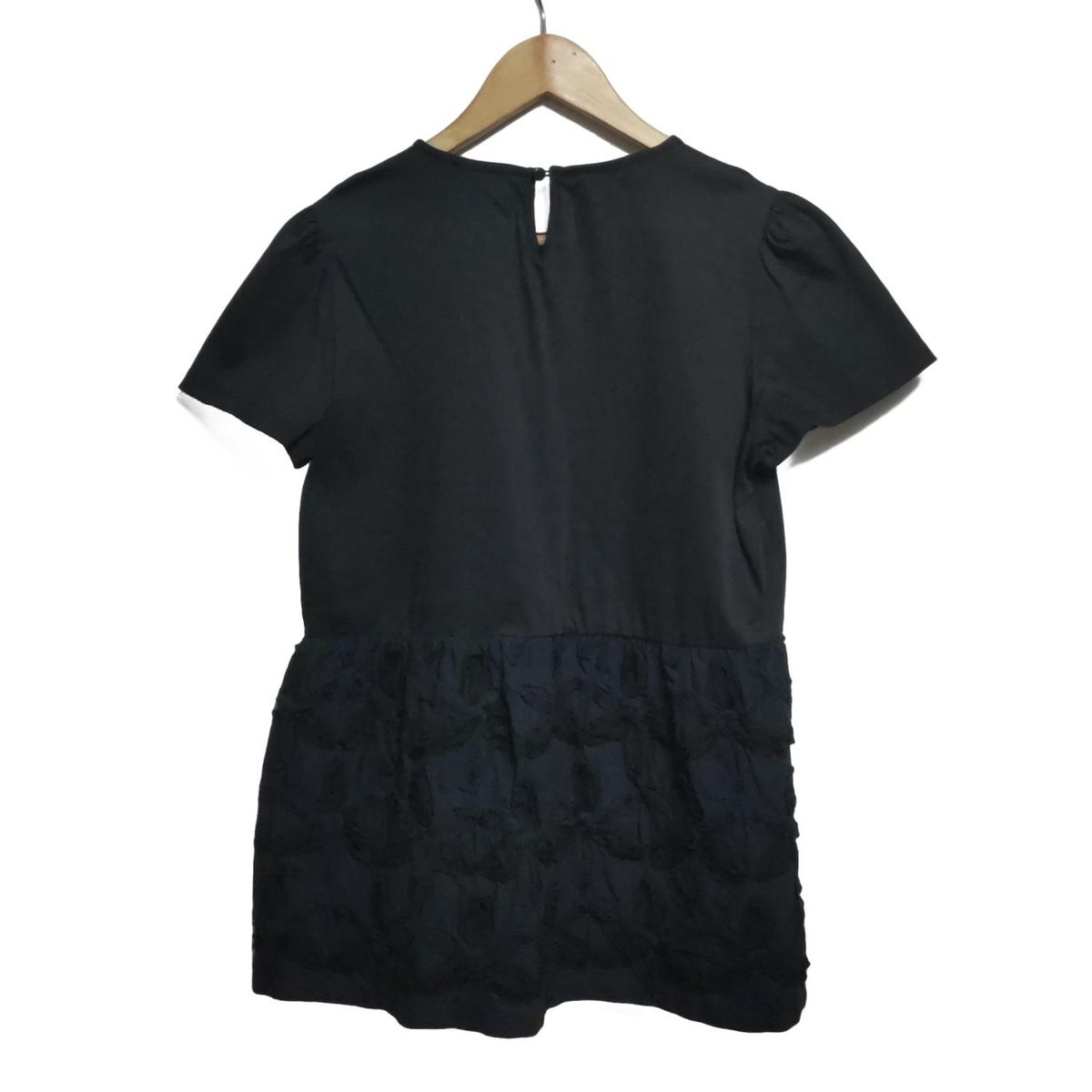 M S GRACY エムズグレイシー チュニック サイズ42 L レディース - ダークネイビー×ネイビー×黒 クルーネック|半袖|フラワー 花 |リボン