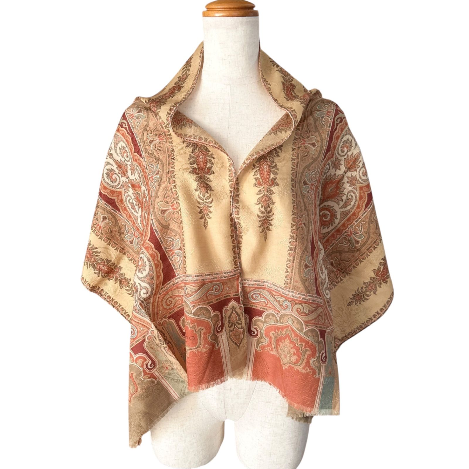 美品 ETRO エトロ ウール×シルク イタリア製 ストール スカーフ