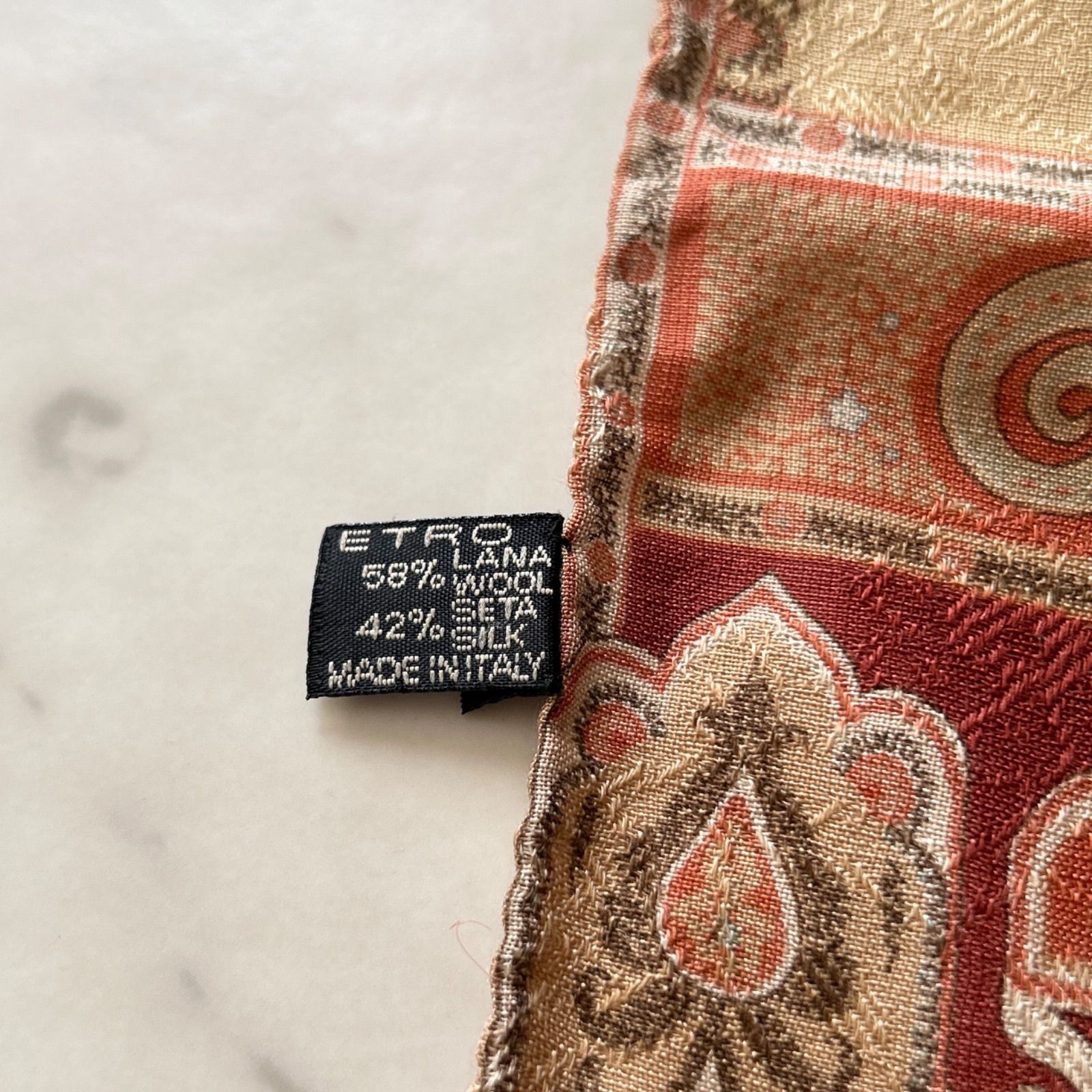 美品 ETRO エトロ ウール×シルク イタリア製 ストール スカーフ