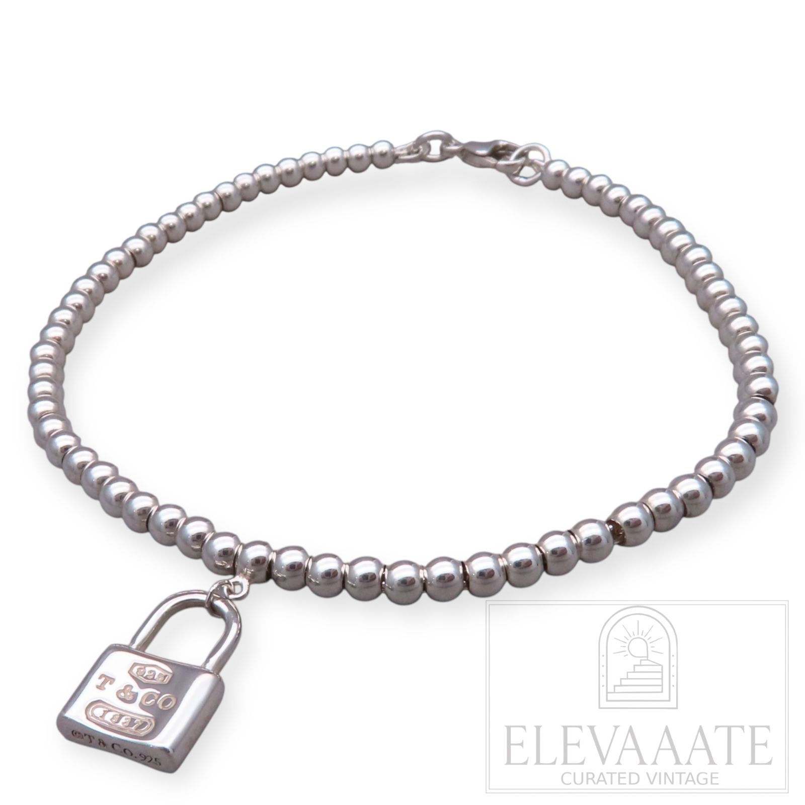[希少] T & CO 1837 シルバー925 カデナロックブレスレット 美品 Tiffany&Co. ティファニー 1837 カデナ ロック シルバー