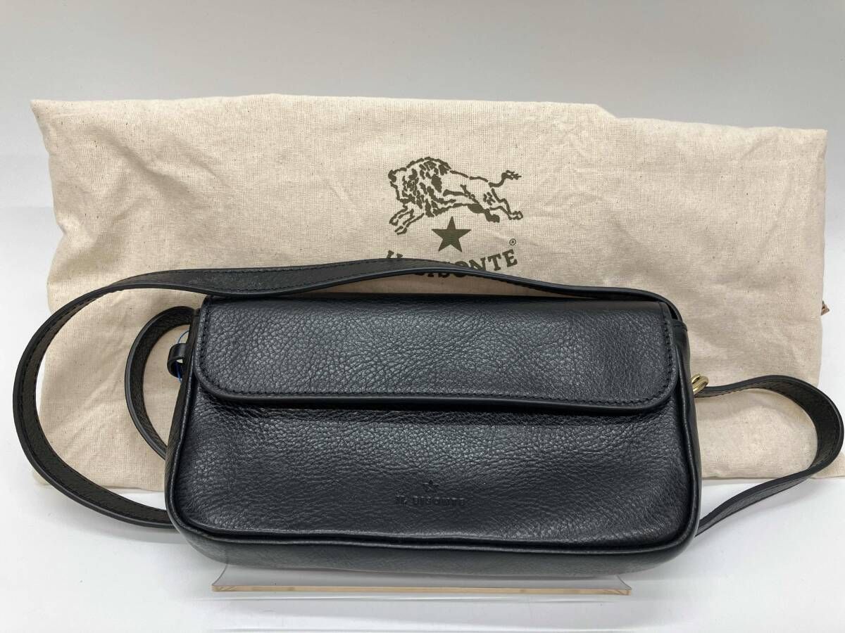 IL BISONTE BCR 342 STUDIO イルビゾンテ ショルダ-バッグ クロスボディバッグ 2 way ブラック レザ- マグネット開閉