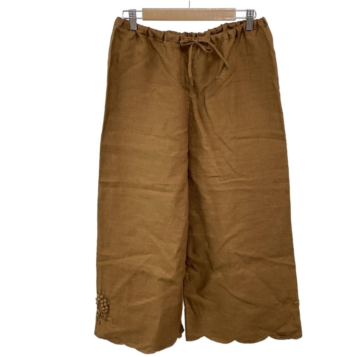 TOWAVASE トロヴァーズ パンツ レディース ブラウン フルレングス 麻